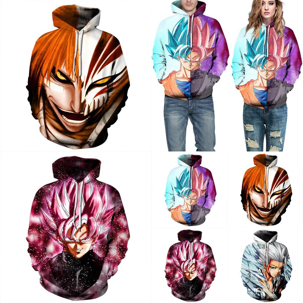 Polyester Dragon Ball Z Super Saiyan Goku Men Women Anime Pullover Hoodie**