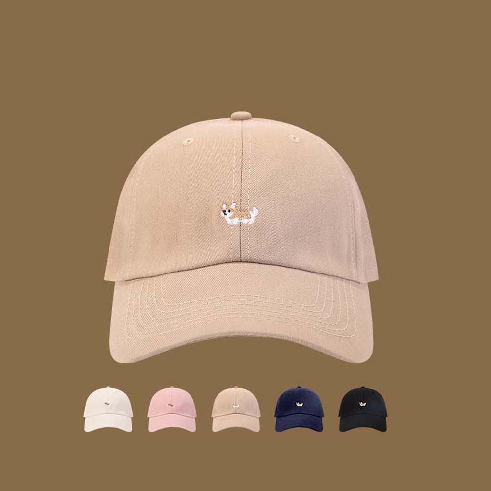 

Breathable Women Baseball Hat Corgi Embroidered Peaked Cap Fashion Men Sunshade Hat Versatile рожевий
