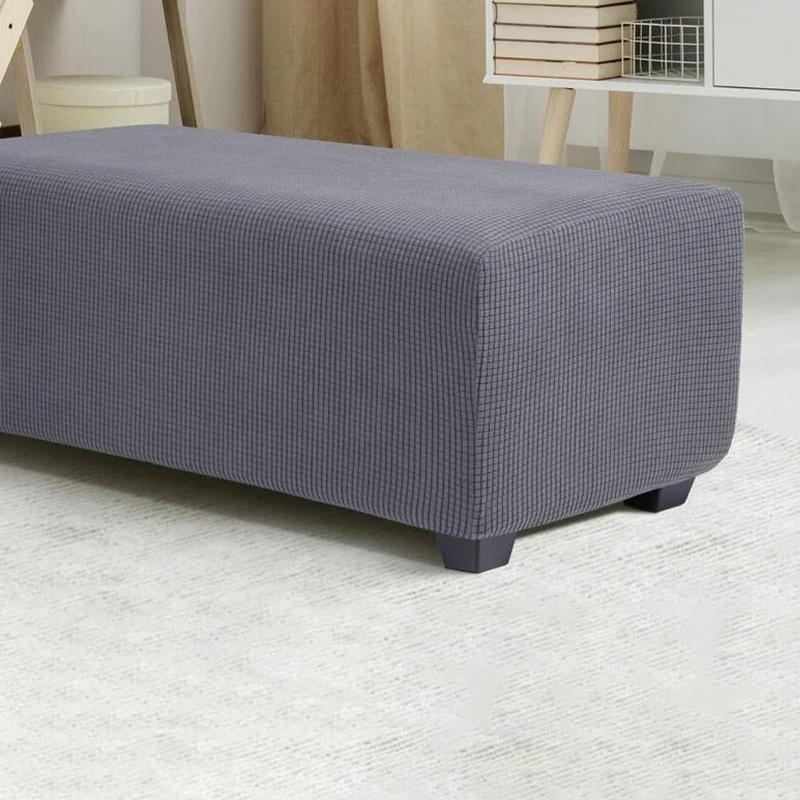 1 buc Husă Scaun Rectangulară Slipcover Mare Poliester Elastic Detașabilă Elastică Culoare Solidă Protector Taburet