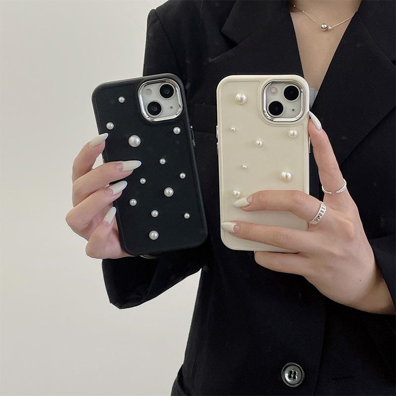 For IPhone17promax Silicone Phone Case for Apple 14 Pearl 13 Light Luxury Ins Style Solid Color 15 Soft Case