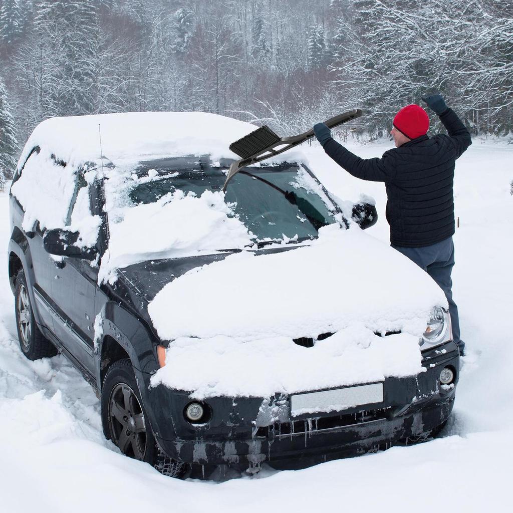 Skrobaczka do szyb samochodowych Łopata do śniegu 2 w 1 Zimowa Szczotka do śniegu na przednią szybę Skrobaki Narzędzie do czyszczenia Pojazdu SUV Ciężarówka Zewnętrzna