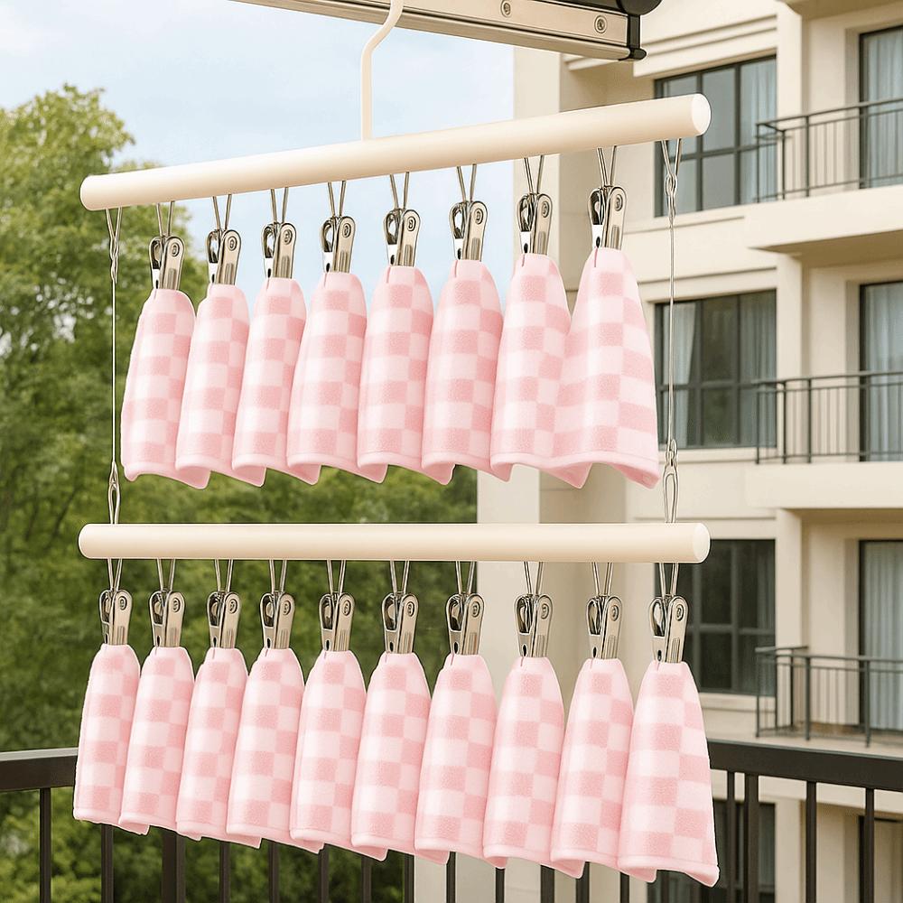 Non-marking Clothes Drying Rack Windproof Sock Clips Durable Hats Hanger  Balcony Storage