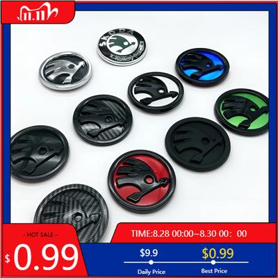 Skoda 2025 Hot 80mm 90mm 100mm Car Logo Badge Car Front Grille Rear Trunk Emblem for Skoda Octavia Rapid Fabia A7 Superb KAMIQ V