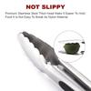 9/12 Inch Stainless Steel BBQ Grilling Tongs Salad Food Clip Non-Slip Handle Bread Serving Tong Cooking Barbecue Clip Clamp