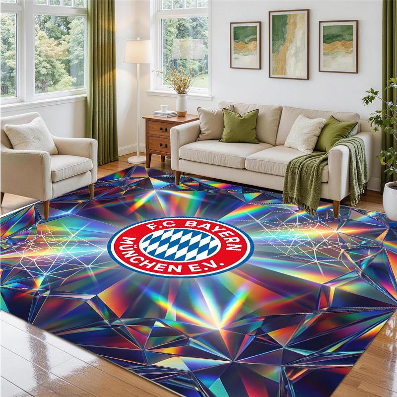Bayern Munich Design Crystal Velvet Rug Soft Decorative Mat for Bedroom Entrance