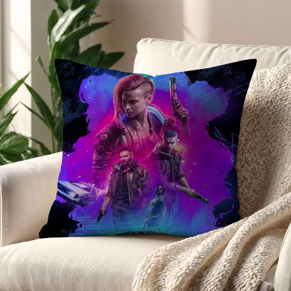 Game C-Cyber-Co-P-punk 2077 Cushion Cover For Pillow Sofa Printing Decoration Room Home Office Coffee Shop Car Nordic Simplicity