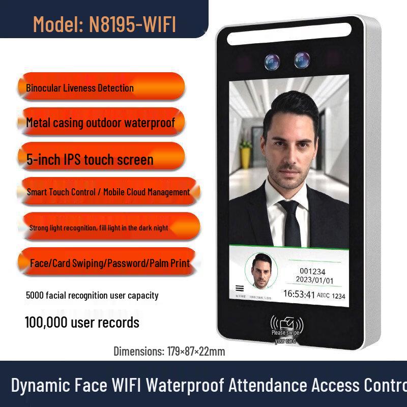 

ZUCON Face Recognition Access Control System for Glass Doors CN plug (adapter included)