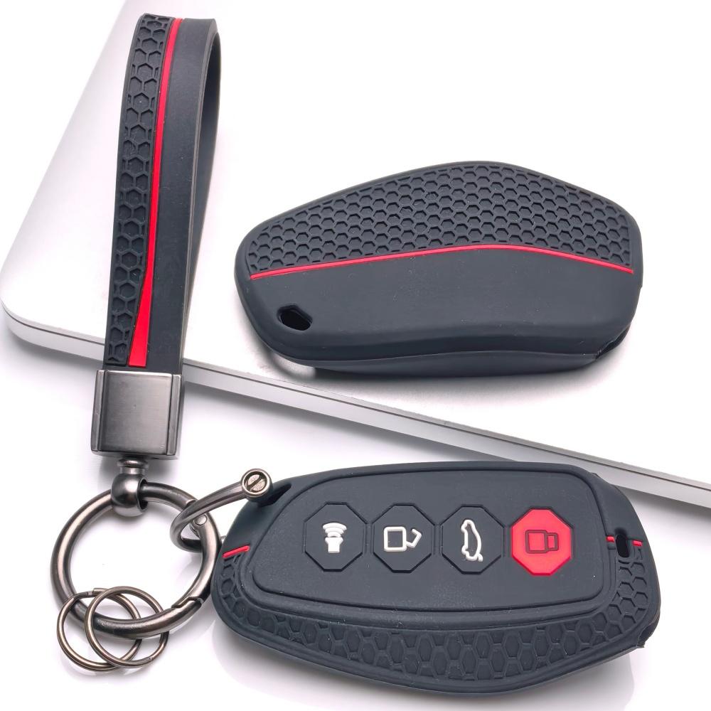 Key Fob Cover for Haval H6 Jolion Dargo M6 with Keychain Anti-Scratch Surface Shockproof Structure Soft Grip Texture Easy Install Design