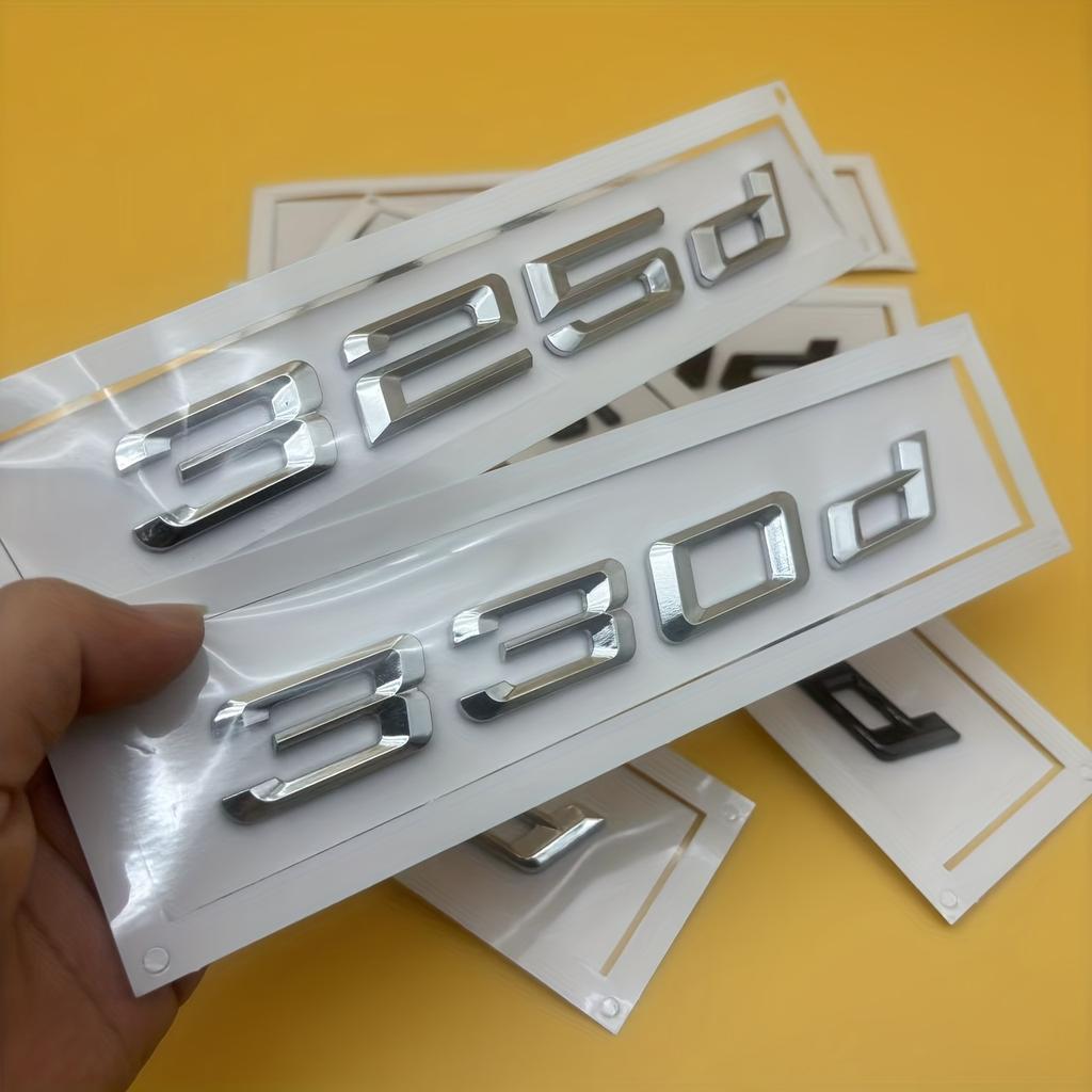 1Pc 3D 325d 330d 525d 530d Emblem Car Rear Trunk Emblem Badge for 3series 5series Accessories Car Accessories Car Modification Car Modification Parts