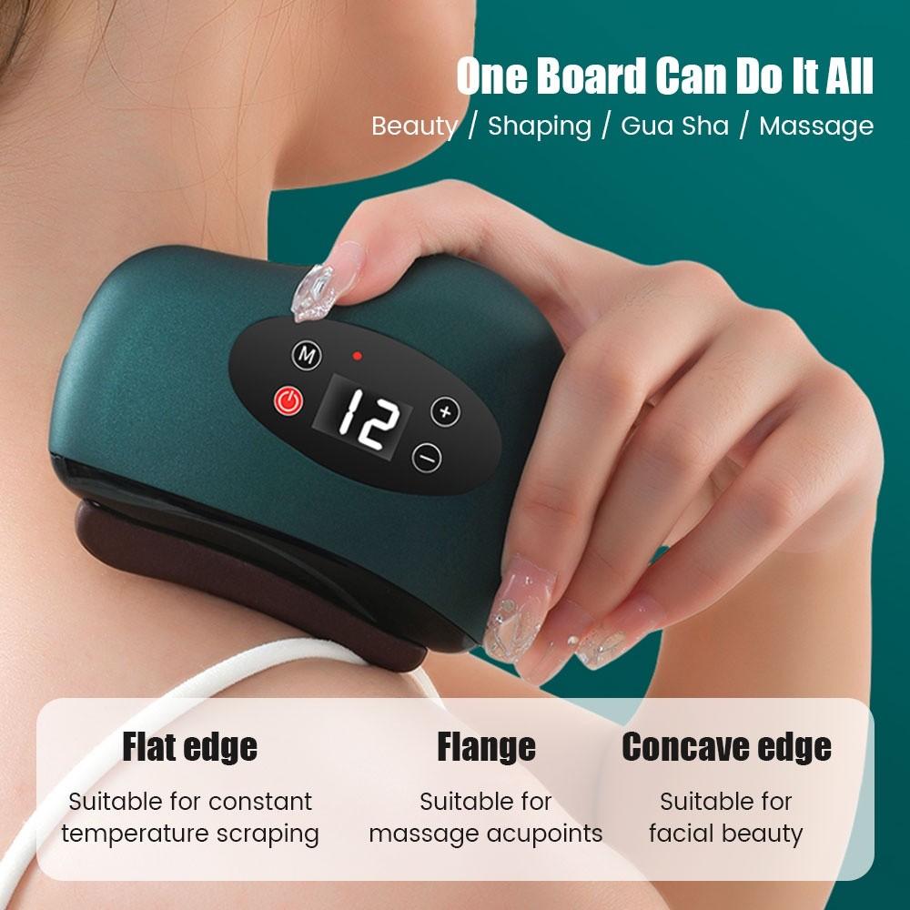 Meridian Dredging Brush Vibration Heating Gua Sha Massage Board Small Portable Electric Scraping Massager