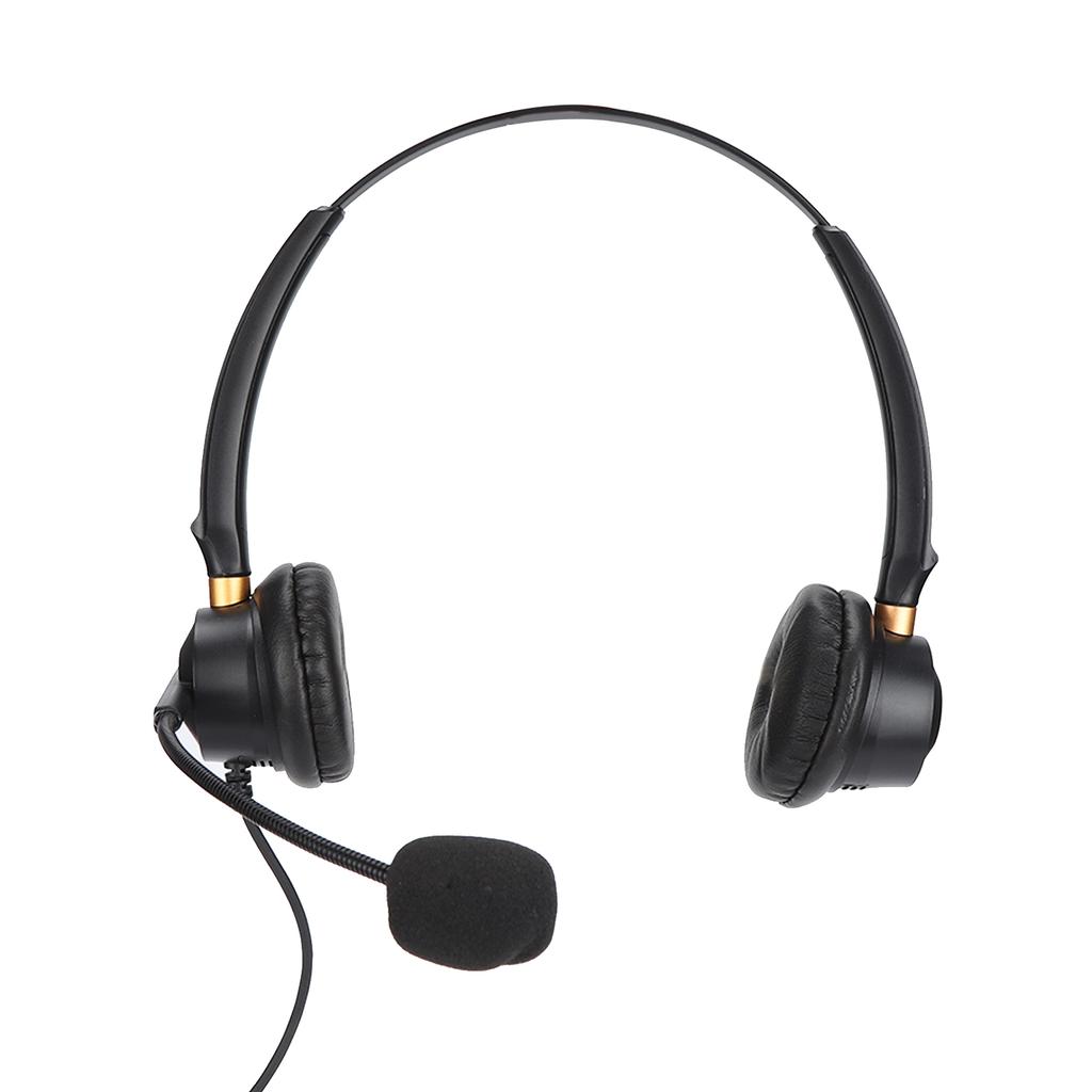 Telephone Headset with Microphone Control Adjustable Call Center Headphone for Business Office Communication