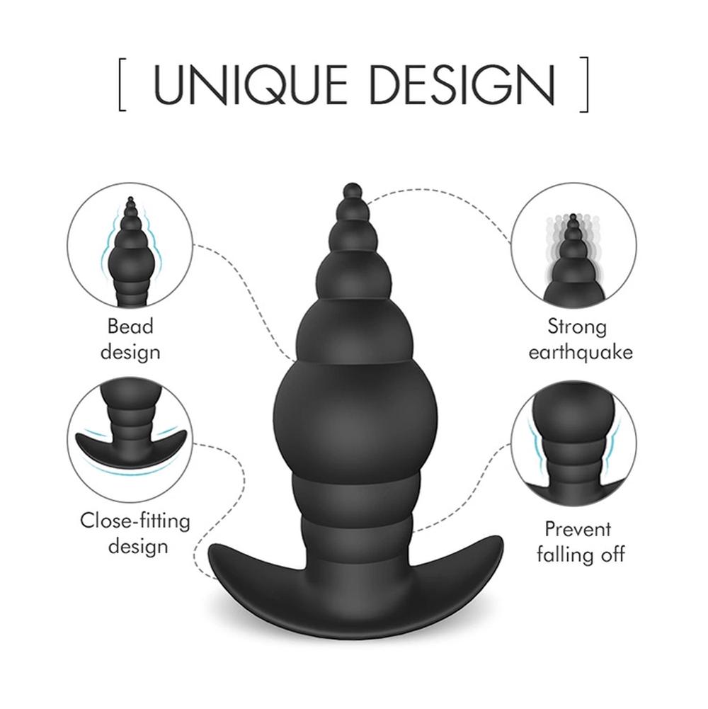 USB Rechargeable 9 Speeds Silicone Electric Shock Sex Toys Anal Butt Plug Vibrator