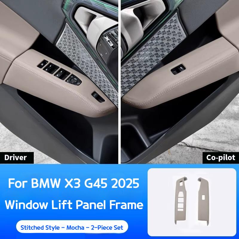 Pro BMW X3 G45 2025 Integrovaný plně prošitý kožený ochranný kryt pro ovládací tlačítka skla zvedáku oken Interiérové doplňky