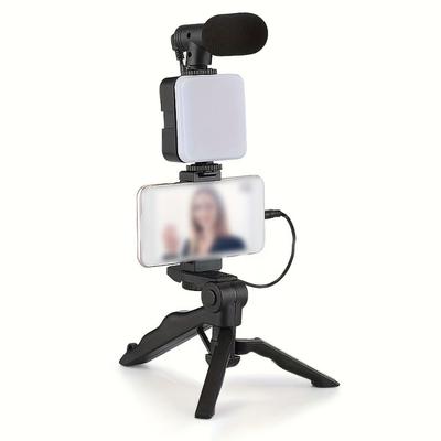Handheld Tripod LED Fill Light Desktop Stand Set Live Streaming Holder  Makeup