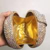 Apfelmuster Strass Abendtasche Blätter Luxus Clutch Damen Diamant Cocktail Clutches Dame Gold/Silber Geldbörse Und Handtasche