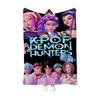 K-POP Demon Hunter Team Flannel Blanket – Custom Pattern Air Conditioning & Leg Cover Blanket