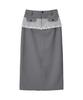 Biteoseljeu Ada Lace Long Skirt - Grey