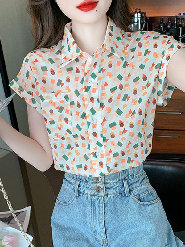 Summer Floral Hong Kong Style Commuter Blouse