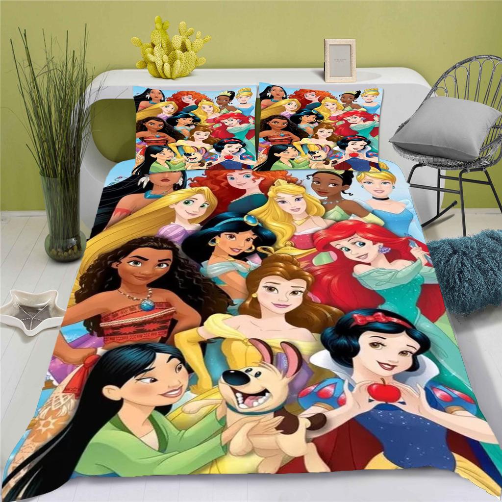 Snow White Duvet Cover Princess Series Set Comforter Bedding 3d Children'S Bedding Set 3-Piece 1 Quilt Cover King Size