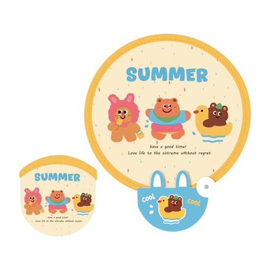 

Cartoon Folding Round Fan with Photography Reflector Portable Lightweight Pocket Size Outdoor Travel Camping G