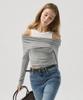 Aheule Nera Layered Off-Shoulder Sleeveless Tank_Grey
