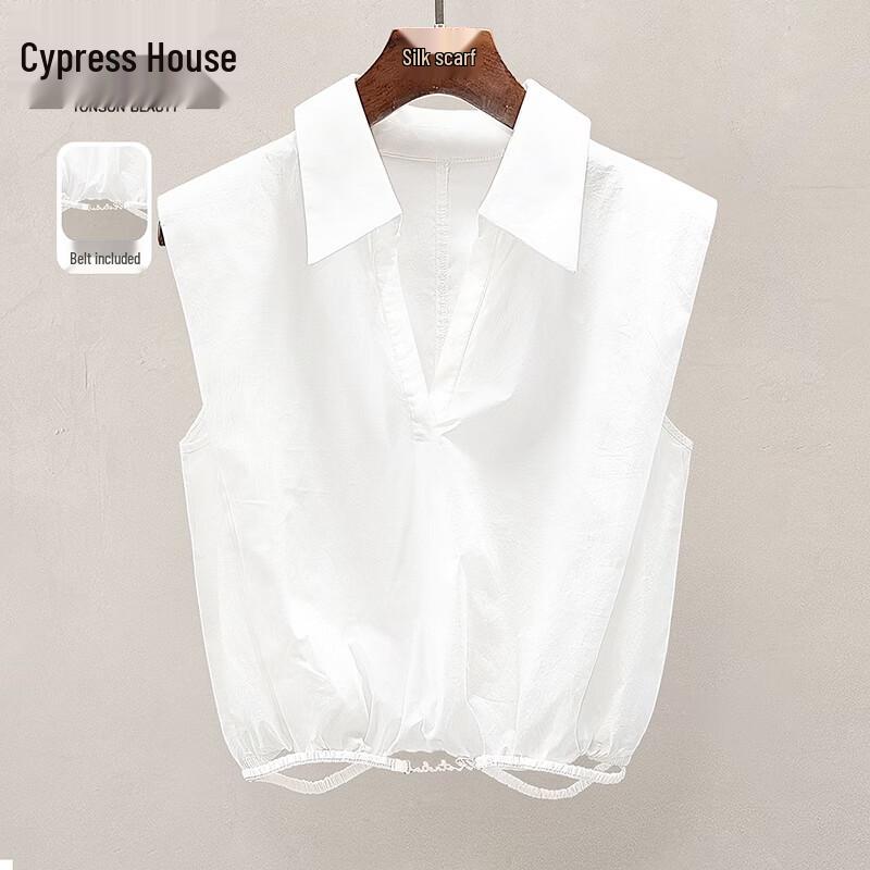 Sibaisha Women s Solid Lapel Sleeveless Blouse M