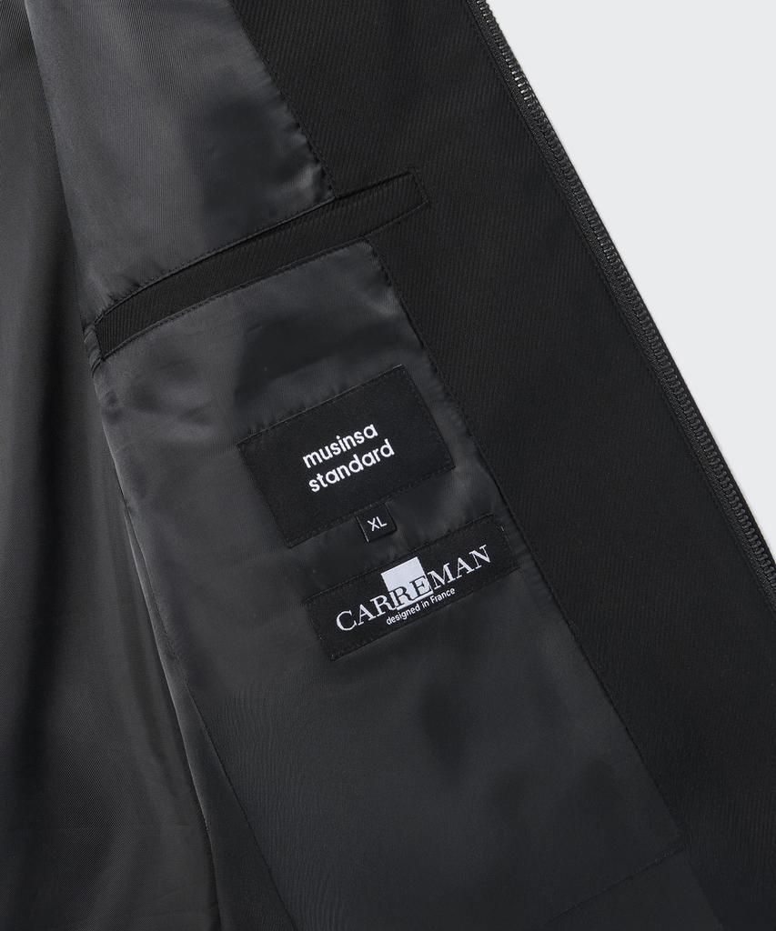 Musinsa Standard Whipcord Minimal Zip-Up Trucker Jacket [Black]