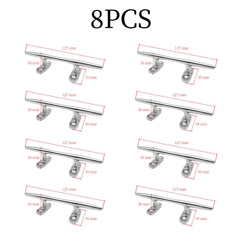 

Andymarine 8Pcs 5inch 316 Stainless Steel Boat Deck Hollow For Marine Hardware Yacht Ship Deck Rope Cleats Kayak Accessories Set 8Pcs 5 inch
