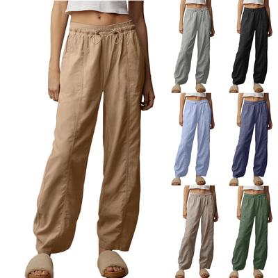 Damen Freizeithose Elastischer Bund Cargohose Kordelzug Weite Beinhose Baggy Pants