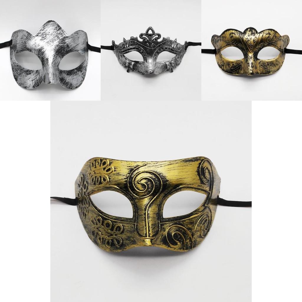 Tajemná andělská Halloweenská párty maska Vintage Jazzová maska s plochou hlavou pro muže