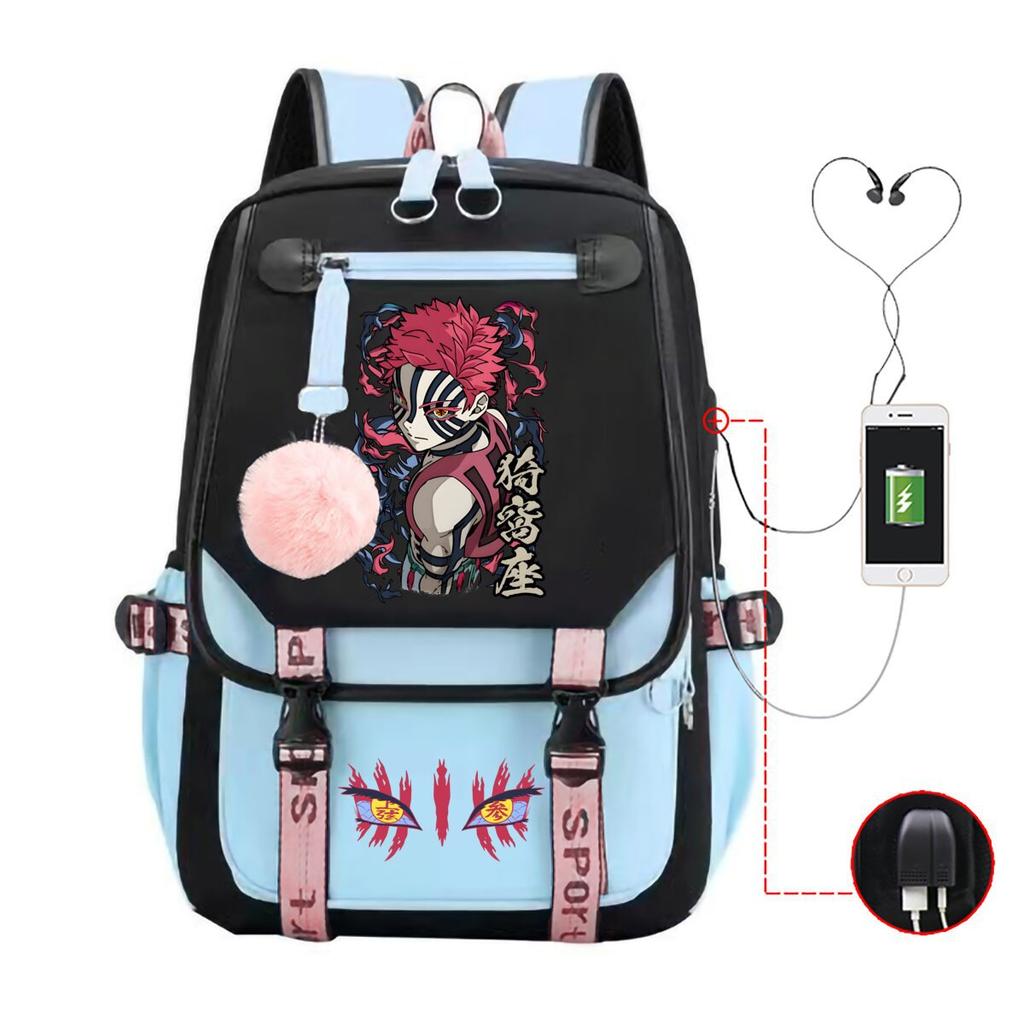 Ghost Extermination Surrounding Day Trend Backpack Large Capacity Student Schoolbag Multi-functional Leisure Outdoor Bag