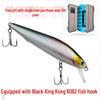 Silver Long Cast Sinking Minnow Lure with Vibrating Pencil and Red Tail