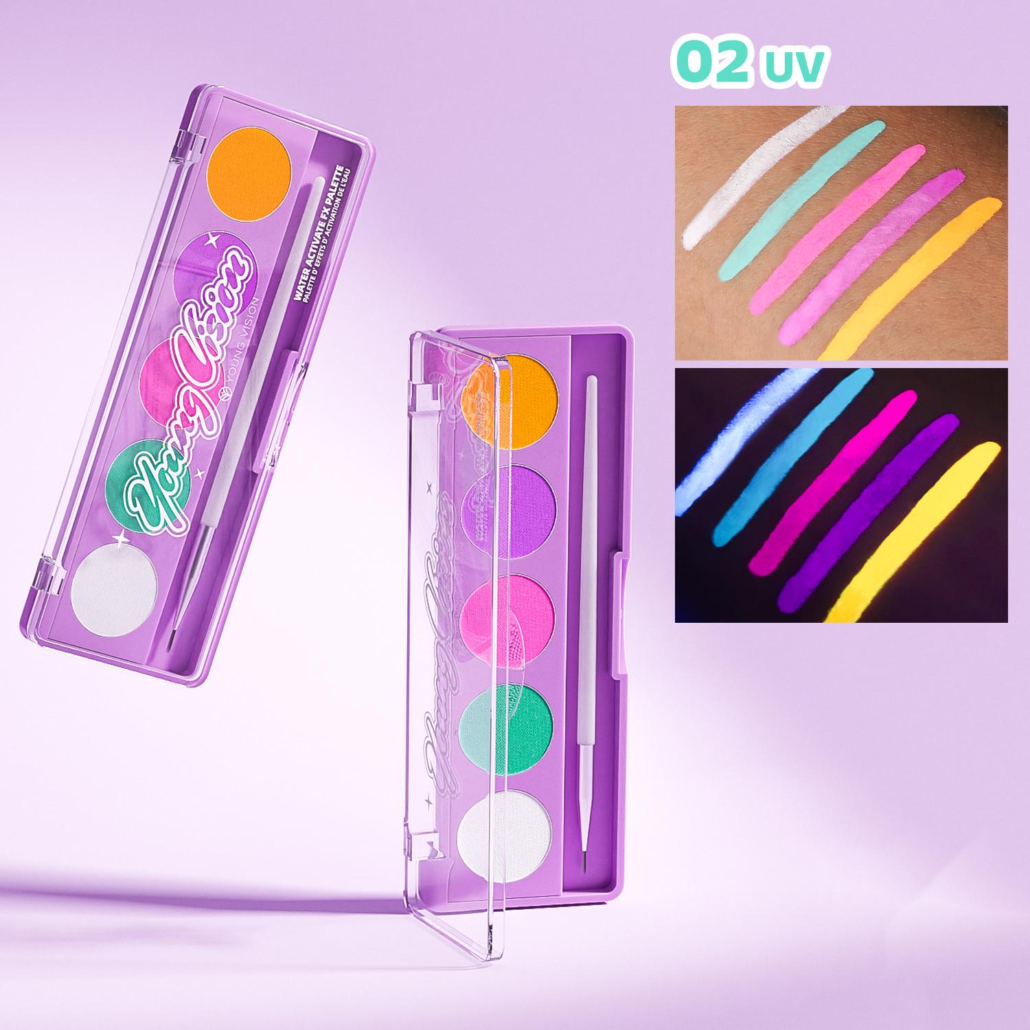 

Флуоресцентная УФ-пластина для аквагрима лица, водорастворимая паста для аквагрима лица, сценический макияж 02