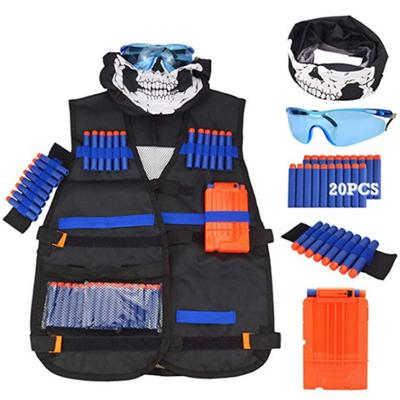 Zestaw kamizelki taktycznej dla dzieci z goglami Pasek na nadgarstek Ochraniacz twarzy Tank Top Regulowany sprzęt ochronny Indoor