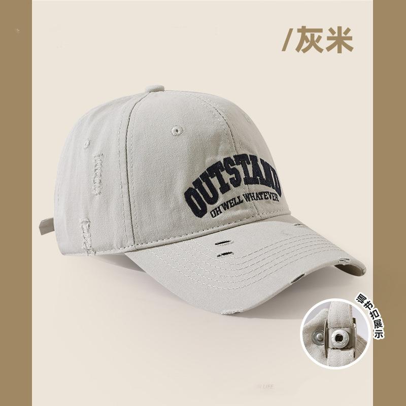 Vintage Worn Embroidered Baseball Cap Children's Summer Versatile Big Head Circumference Showing Face Small Sunshade Cap
