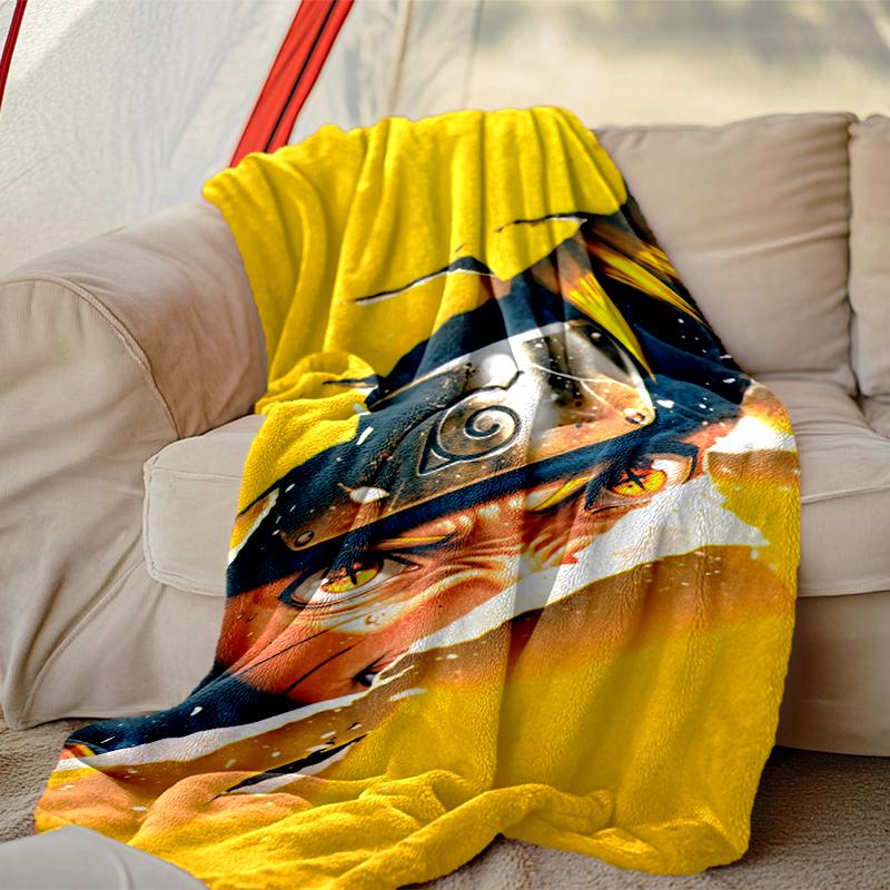 1pc Comfortable Home Print Throw Blanket, Naruto Blanket For Bed and Sofa Use, Special Present For Family