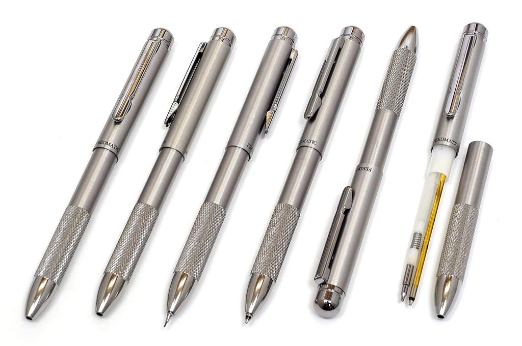Blue Grained Leather Pen Case, Black Metal Touch Stick, and All-metal Rotating Ball & Sharp Notch Grip Set (SASL-ALB-BSMM)