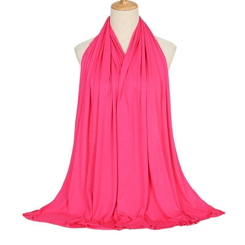 Ramadan Modal Cotton Jersey Hijabs For Woman Long Muslim Scarf Shawl Plain Soft Turban Tie Head Wraps For Women Islamic Clothing