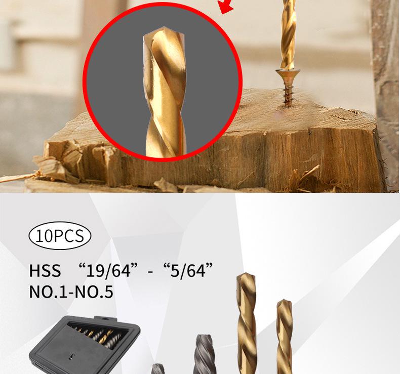10-Piece Screw Extractor Set with Iron Box for Bolt Removal