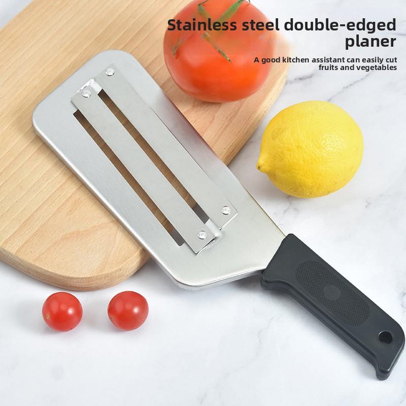 Víceúčelový kráječ brambor a škrabka na ovoce s dvojitými čepelemi pro domácí použití