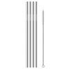 4Pcs Stainless Steel Straws Reusable Drinking Straws 8 Inch Metal Straight Bent Straw Set with Cleaning Brush Bar Party Supplies