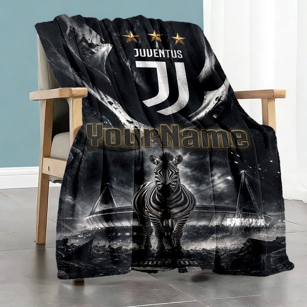 Juventus Personalized Text Blanket Gift Personalized Blanket Ultra-Soft Versatile for Livingroom Office Seaside Living Room Four Seasons Multipurpose