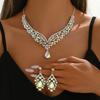 2026 Bridal Necklace Earrings Set Big Water Drop Wedding Dress Banquet Dress Accessories Matching