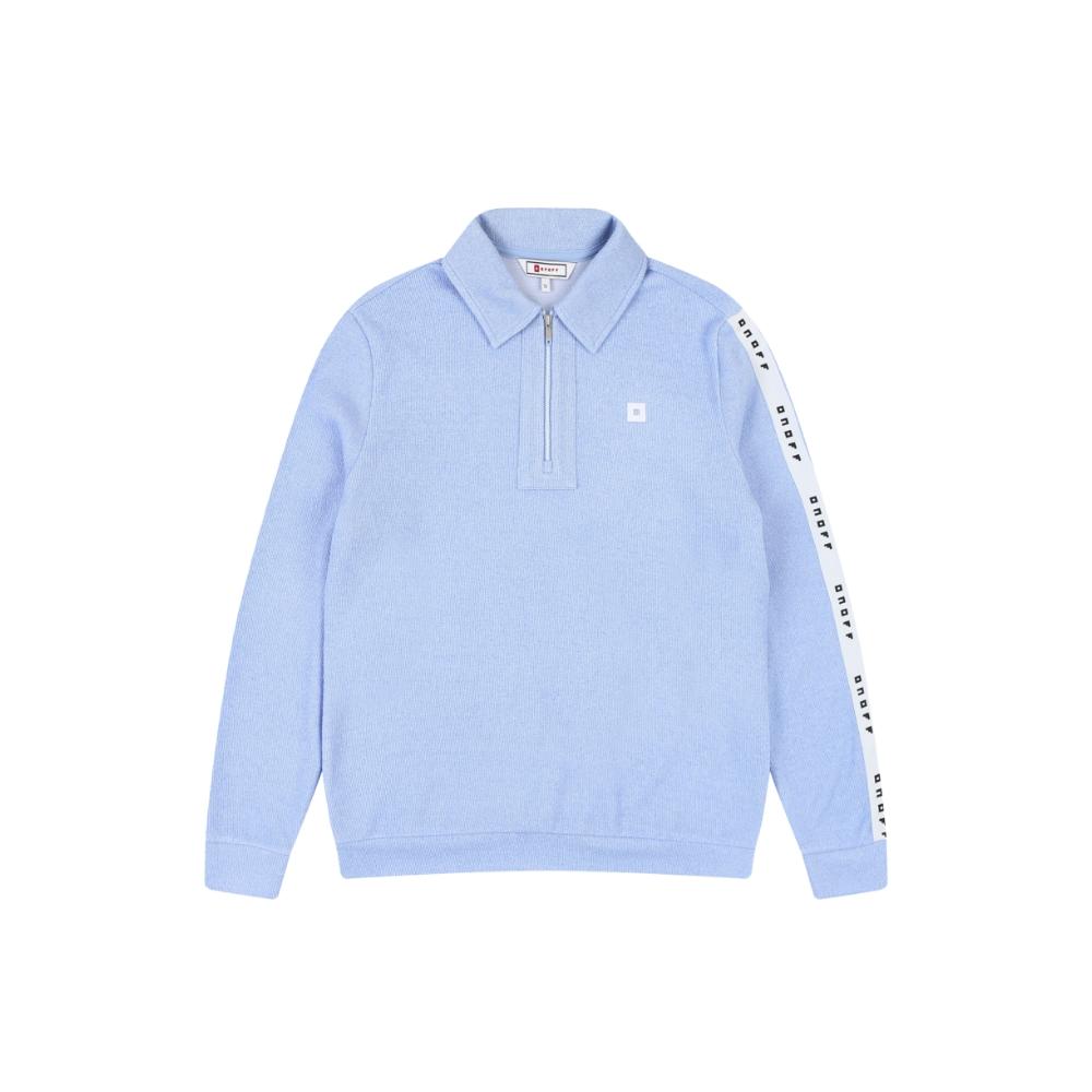 ONOFF Men'S Half-Zip Boucle T-Shirt Of9153Gb_Blue
