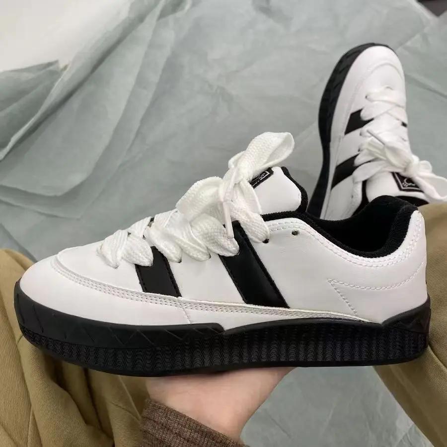 Fashion Black Men Casual Sneakers Designer Man Vulcanized Shoes Sneakers Synthetic Leather Spring Autumn Lace Up Ladies Flats Shoes Man