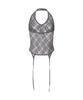 Peullijeunopallou Lua Garter Lace Halter Sleeveless Top (Charcoal)