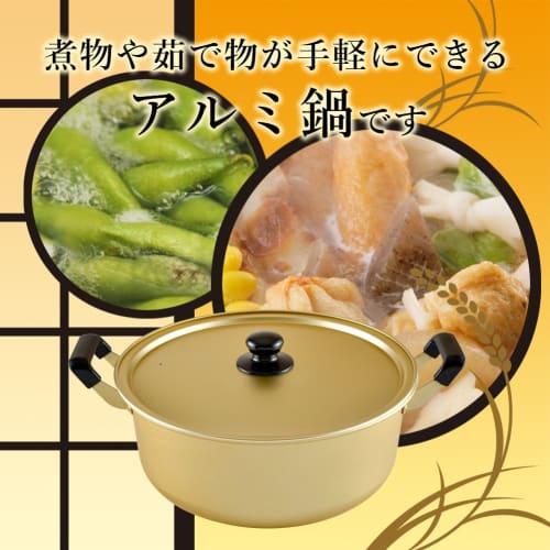 Wahei Freiz Toyomi-an 33cm Aluminum Two-Handled Pot for Gas Stovetops (RA-9704)