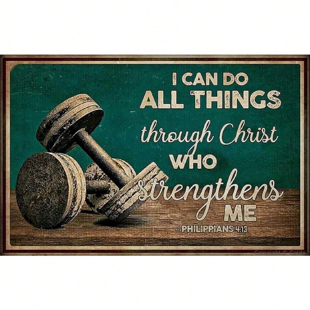 Vintage Metal Poster Wall Art, Fitness Gym Iron Sign Home Decor