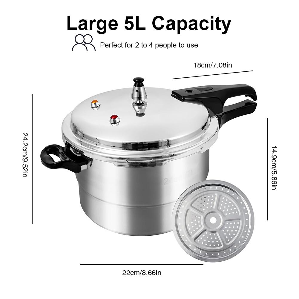 Pressure Cooker with Steaming Plate Small Pressure Cooker Household Stovetop Pressure Canner for Gas Stove Induction Cooker