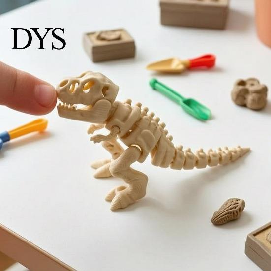 Dinosaur Skeleton Model Figurine 3D Printed Dino Bones Figures Mini Poseable Toy for Sand Dig Science Play Party Favors Puzzle